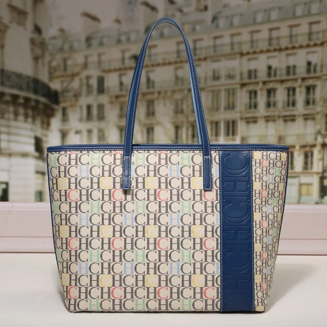 Bolso tote de moda CHHC para mujer, gran capacidad, estilo 2025, bolso de hombro de material PU, ideal para uso diario y compras.