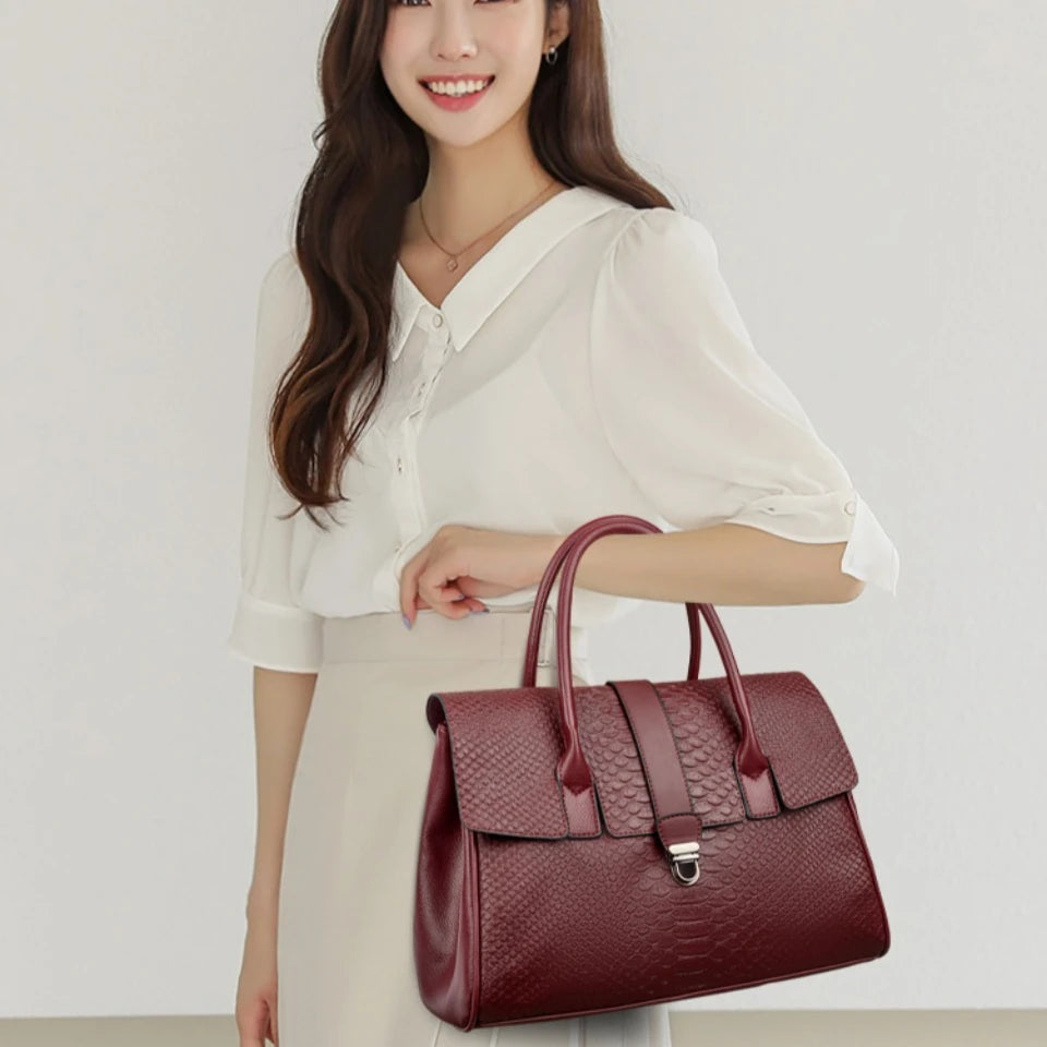 Bolso grande de alta calidad con estampado de serpiente, bolsos de piel, bolso de hombro para mujer, bolso de compras para mujer, bolso de mano informal de moda, bolso de mano Sac