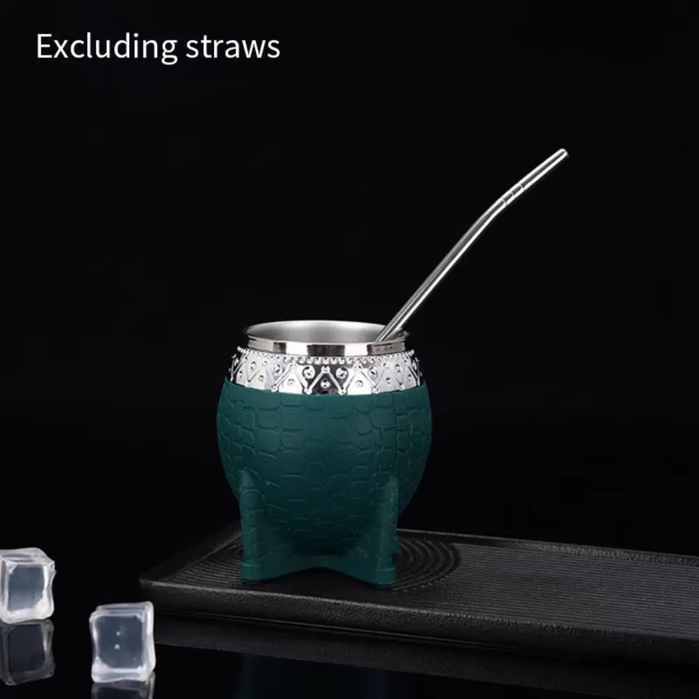 Taza para mate de acero inoxidable de doble capa con aislamiento térmico