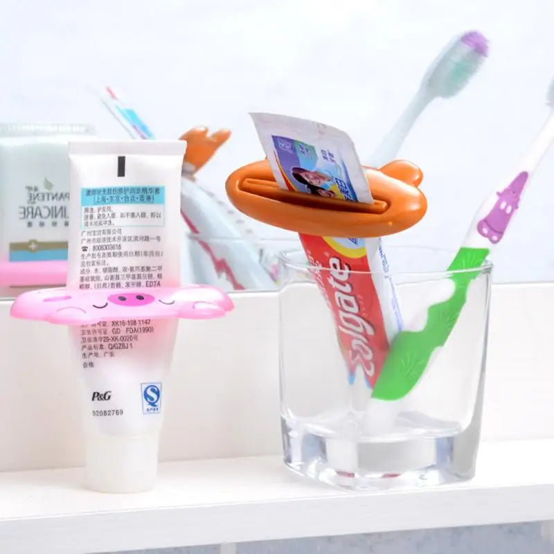 1 unidad Dispensador de pasta de dientes multifunción con diseño de animalito lindo, artículo para el hogar, baño, tubo, dispensador de pasta de dientes de dibujos animados