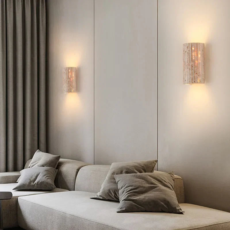 Lámpara de pared de piedra natural Wabi Sabi para sala de estar, dormitorio, escaleras, pasillo, decoración artística de interiores, aplique de pared para el hogar, apliques de mesilla de noche.
