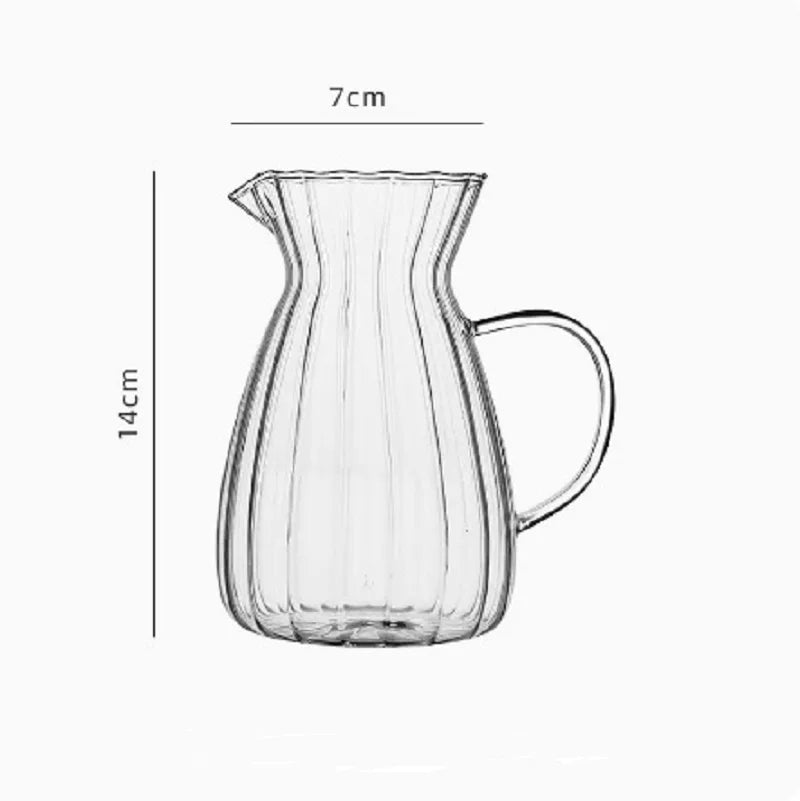 Jarra de té de vidrio de material borosilicato, pequeña jarra de agua cuadrada creativa Chahai, tamaño pequeño para espumar leche, cocina doméstica, café