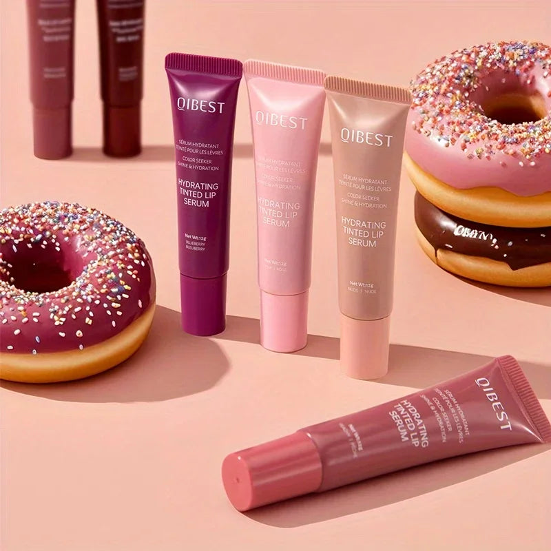 Brillo labial de color, líquido hidratante y humectante, bálsamo labial ligero y brillante, brillo labial hidratante a base de agua.