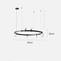 Lámpara minimalista nórdica posmoderna creativa negra para decoración de sala de estar, dormitorio, cafetería, lámpara redonda, comedor, candelabro