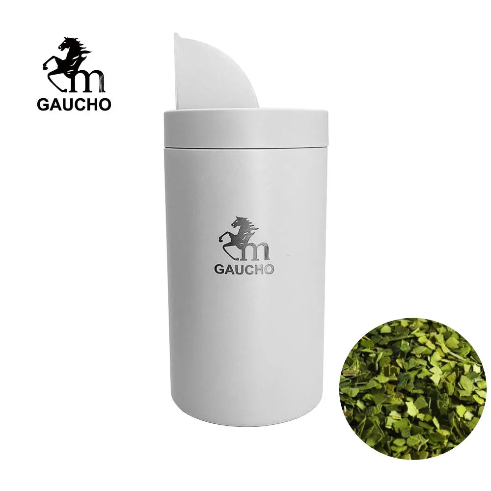1 unidad/lote de latas de té de yerba mate Gaucho con tapa de plástico con boquilla vertedora, cuerpo de acero inoxidable y recipiente para té argentino, duraderas y fáciles de verter.