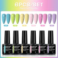 Serie Color Block | Uñas brillantes 0.24 oz Gel de espuma de caramelo moderno Gel de uñas semipermanente para decoración de uñas con efecto goteo LED Salón de uñas DIY Gel de decoración de uñas Sea
