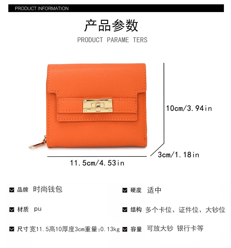 Cartera retro para mujer, gran capacidad, múltiples ranuras para tarjetas, comercio exterior, multifuncional, plegable en tres partes.