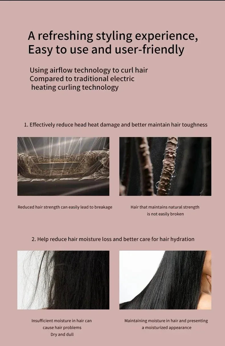 Estilizador de cabello multifuncional 6 en 1 SenCiciMen: rizador, cepillo de aire caliente, rizador de barril, secador de pelo profesional para cabello rizado.