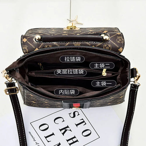 Bolso de hombro nuevo para mujer, bolso tote de lujo de diseñador, bolsos de mano de cuero con monograma estampado, bolso de hombro individual.