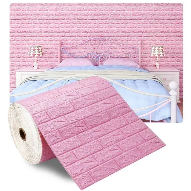 Papel pintado autoadhesivo 3D de 70 cm x 1/5/10 m, continuo, impermeable, con diseño de ladrillo. Ideal para sala de estar, dormitorio, habitación infantil y decoración del hogar.