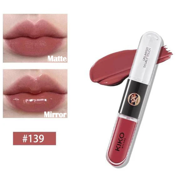 KIKO 3D Liquid Lip Glaze Brillo labial transparente Lápiz labial con efecto espejo Labios nutritivos, brillantes y voluminosos que no se desvanecen Maquillaje con pasta de frijoles y té con leche