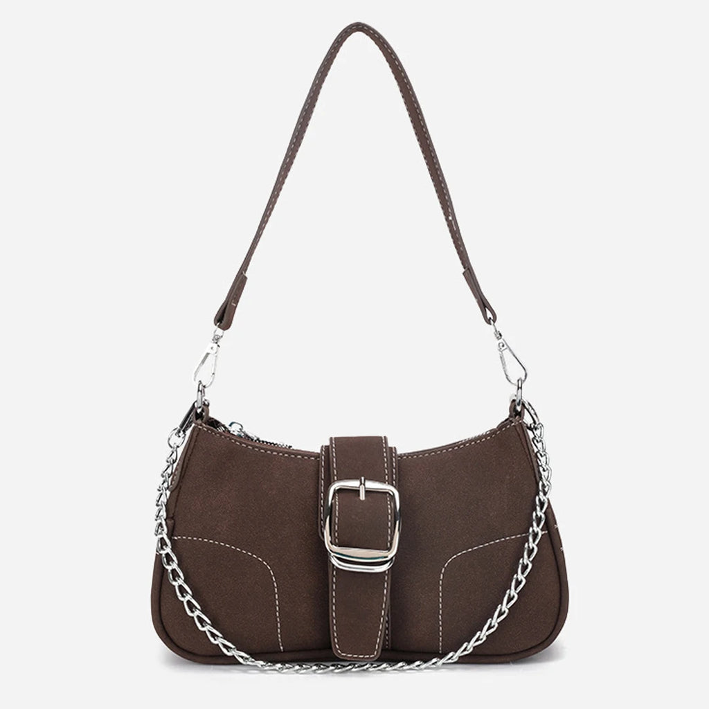 Bolso retro esmerilado para llevar debajo del brazo, nuevo bolso baguette minimalista para mujer, bolso pequeño bandolera de un solo hombro, moderno y versátil.