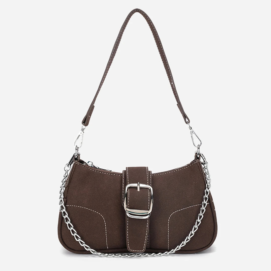 Bolso retro esmerilado para llevar debajo del brazo, nuevo bolso baguette minimalista para mujer, bolso pequeño bandolera de un solo hombro, moderno y versátil.