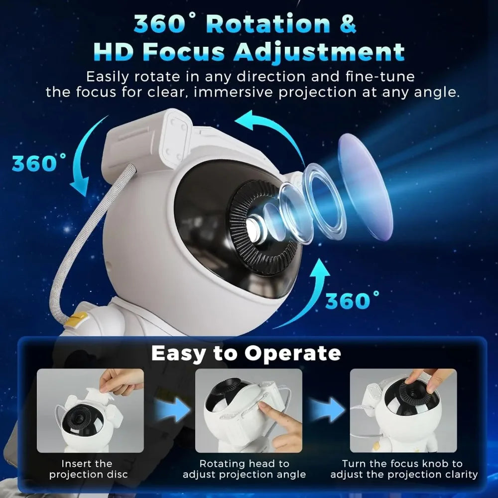 Astronaut Galaxy Projector Star Projector with 12 Space Films Planetarium Projector Night Light Nebula for Adult Game Room Decor
