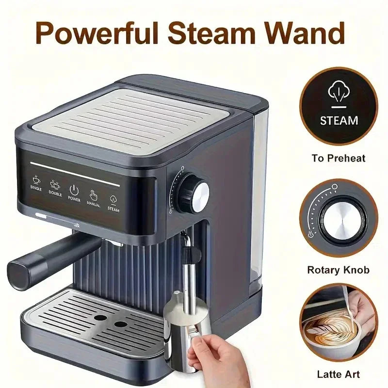 Cafetera eléctrica profesional italiana para espresso, cafetera italiana semi italiana para capuchino, espumador de leche, máquinas de café de 20 bares.