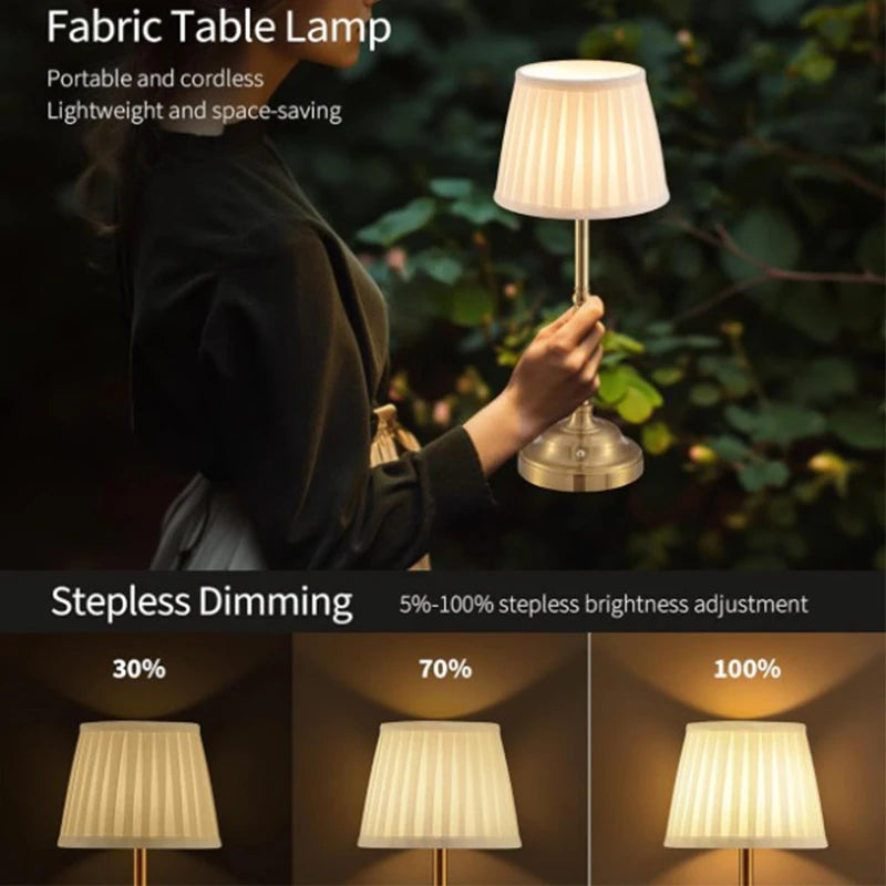 Lámpara de escritorio LED creativa con carga táctil y atenuación, lámpara de mesa de noche para dormitorio, iluminación ambiental pequeña de alta gama