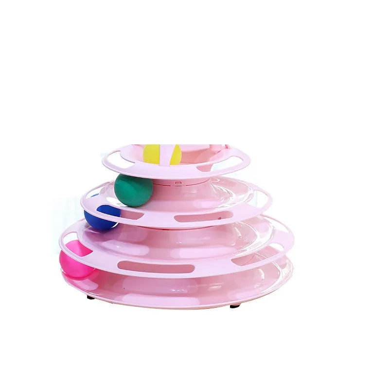 Juguete para gatos: bola de tres capas, tocadiscos interactivo educativo para gatos, torre de juego espacial para gatos.