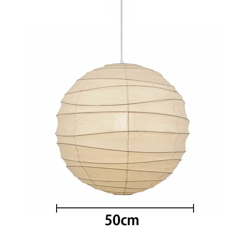 Lámparas colgantes LED de estilo Wabi Sabi japonés con forma de bolas redondas de papel de arroz, ideales para la decoración del hogar y la cocina.