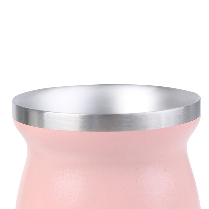 Mate de acero inoxidable 304 de 8 oz, calabaza para mate argentina con bombillas.