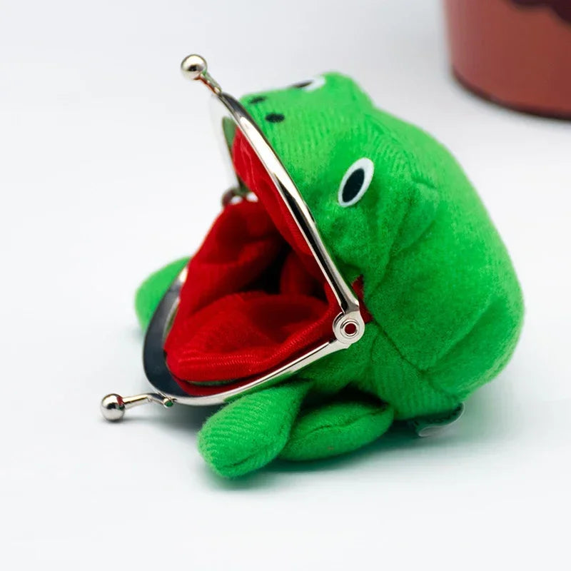 Monedero de rana de anime para cosplay, lindo monedero de anime japonés, pequeña bolsa de dinero de peluche para divertida cartera de rana, pequeño monedero