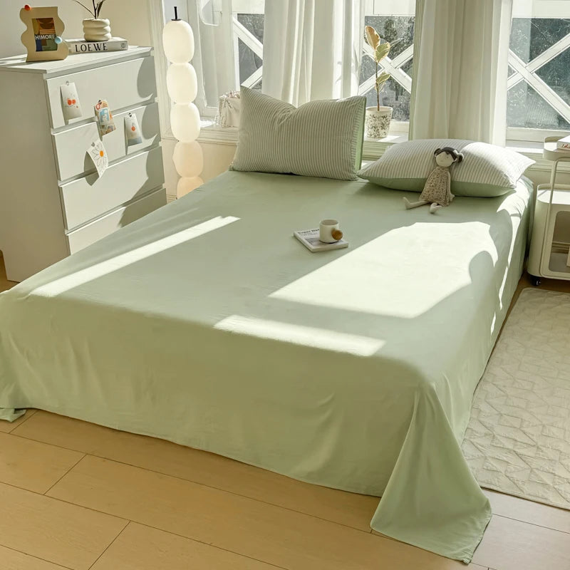 Juego de funda nórdica de algodón lavado, juego de edredón estilo nórdico minimalista, juego de cama gris a rayas, juego de ropa de cama textil para el hogar, sábanas 2025