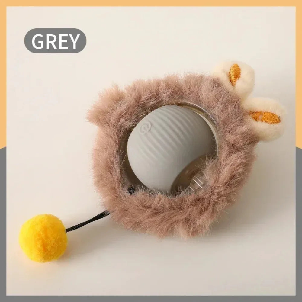 LEMEENQ Juguete interactivo para gatos, pelota auto-rodante con cola, recargable, juguete inteligente interactivo para mascotas, ratón inteligente para gatos