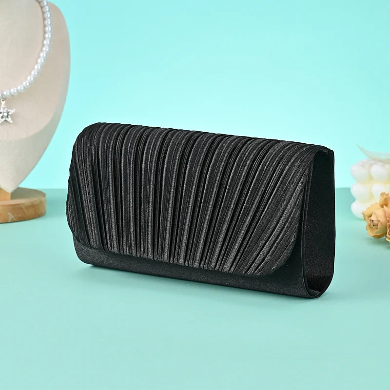 Bolso bandolera de un solo hombro con textura elegante y a la moda, bolso de fiesta, bolso de mano elegante y lujoso, bolso de mano plegable de noche.