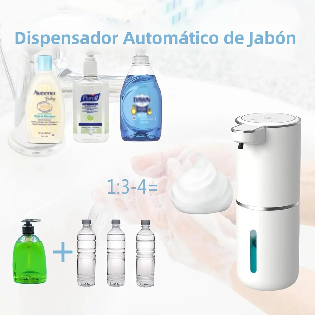 Dispensador automático de jabón líquido/espuma, dispensador eléctrico sin contacto, recargable por USB con sensor infrarrojo para baño y cocina.