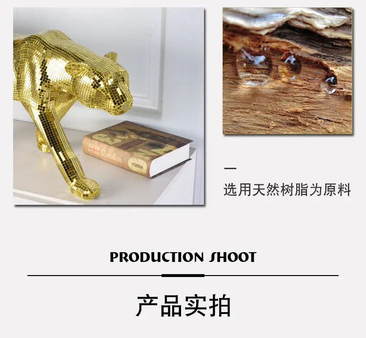 Adornos largos de leopardo para decoración de sala de estar, figuras escultóricas, hogar moderno, mueble de TV, estatua de escritorio de oficina, 82 cm personalizados