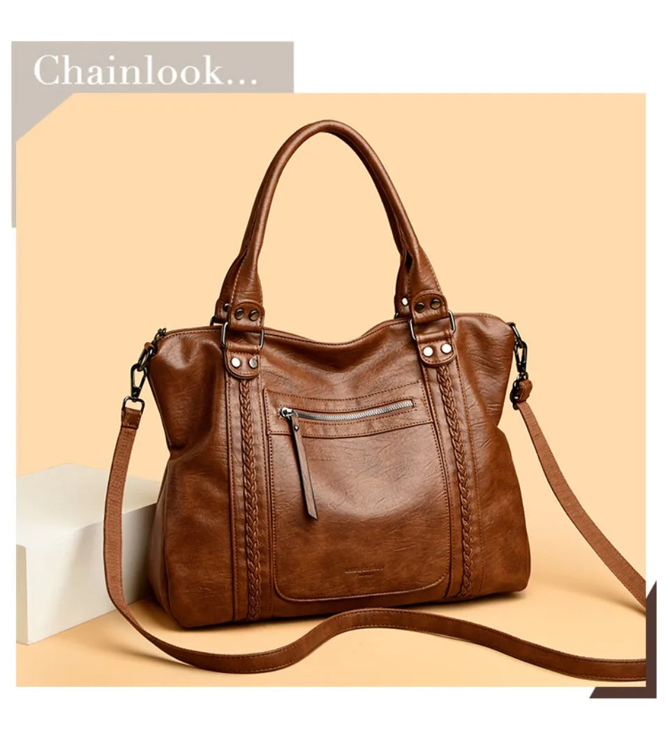 Bolsos de hombro y bandolera de piel suave de marca auténtica para mujer, bolsos de mano de lujo, bolsos de diseñador informales tipo tote y bandolera.