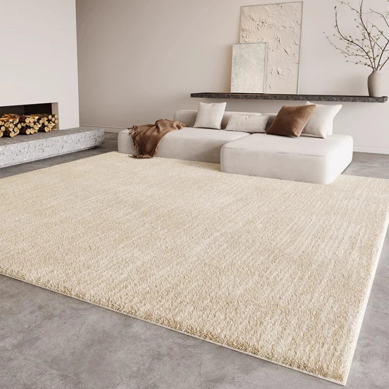 Alfombra de aseo suave y mullida, estilo crema, para sala de estar, alfombra grande para dormitorio, alfombra de suelo gruesa y afelpada.