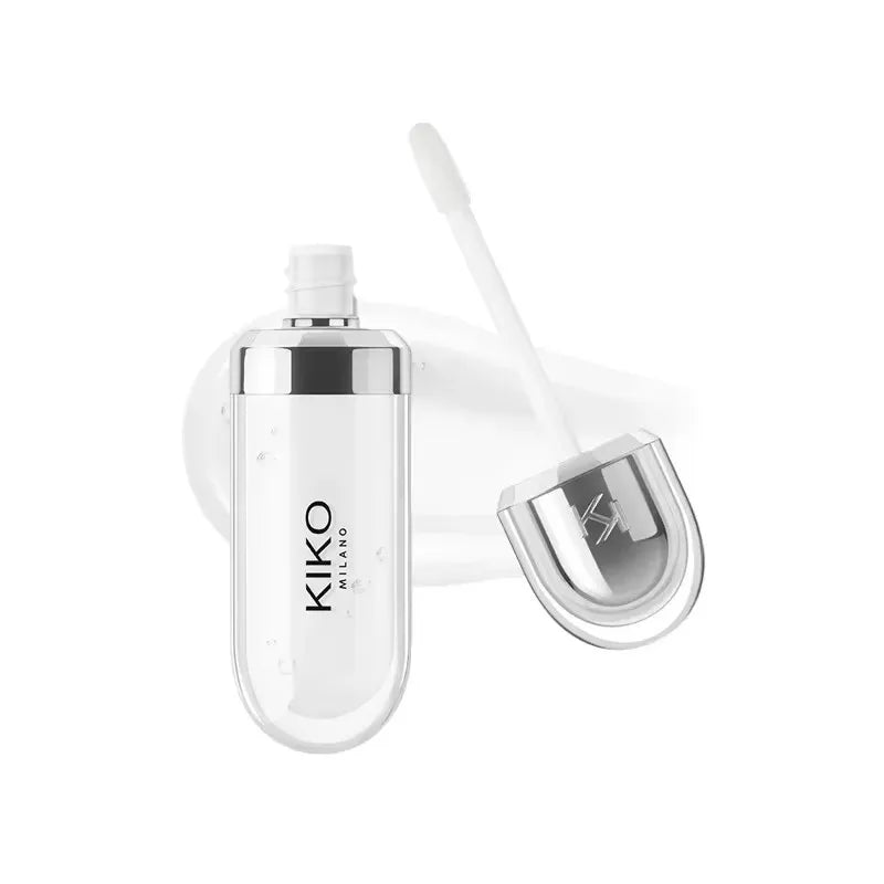 KIKO 3D Liquid Lip Glaze Brillo labial transparente Lápiz labial con efecto espejo Labios nutritivos, brillantes y voluminosos que no se desvanecen Maquillaje con pasta de frijoles y té con leche
