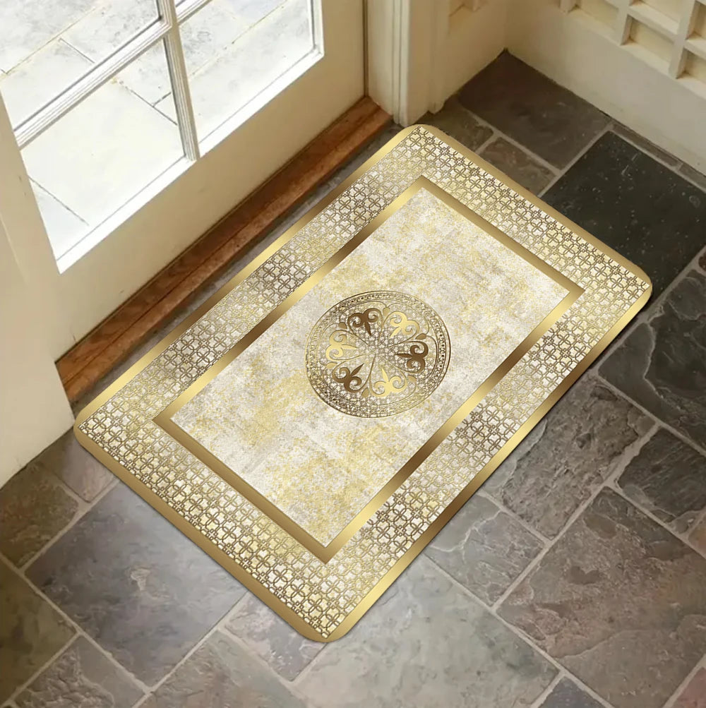 Alfombra antideslizante lavable para puerta con estampado de gato, girasol, tulipán, corazón, piedra, flores y música griega. Ideal para interiores y exteriores, pasillos, porches y recibidores.