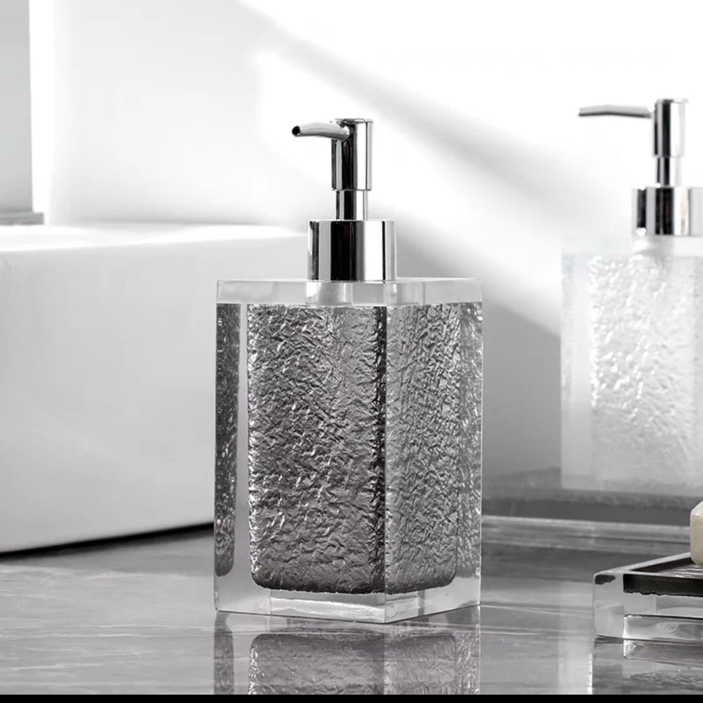 Dispensador de desinfectante de manos de resina, dispensador de baño, jabón líquido y champú recargable, soporte para gel de ducha y loción, botella de jabón portátil