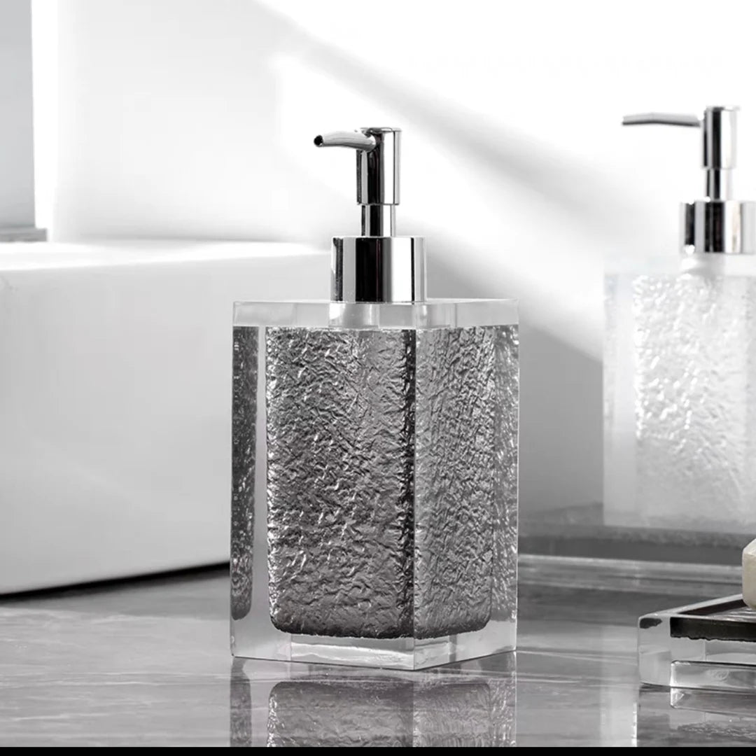 Dispensador de desinfectante de manos de resina, dispensador de baño, jabón líquido y champú recargable, soporte para gel de ducha y loción, botella de jabón portátil