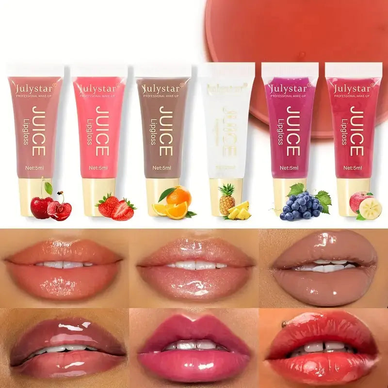 Aceite labial en gel transparente como el agua, bálsamo labial hidratante y suavizante. Reduce las líneas de los labios. Brillo labial con efecto de labios brillantes y aroma a frutas.