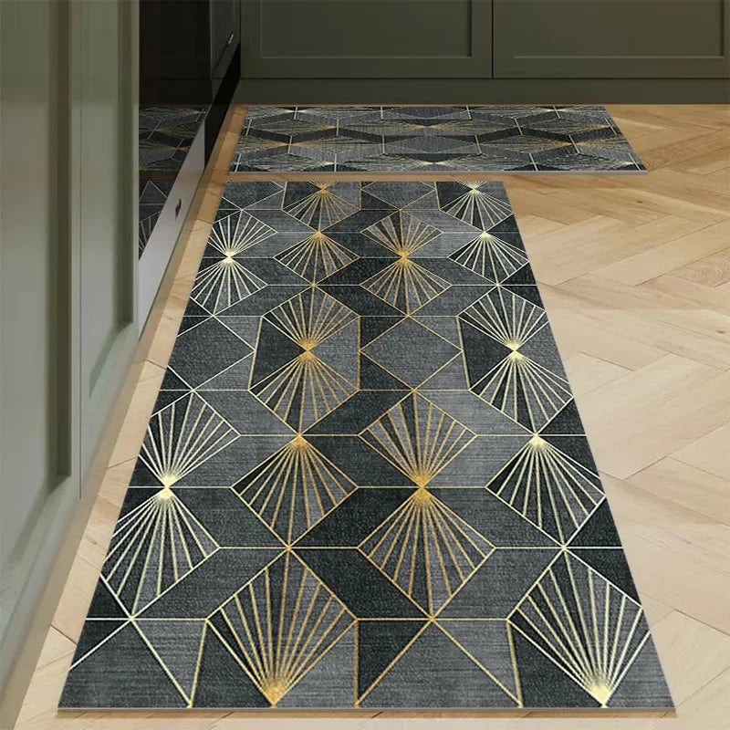 Alfombra para el suelo de la cocina, el dormitorio, la sala de estar, la mesita de noche, el pasillo, la alfombra suave lavable, antideslizante, el felpudo de entrada del baño.