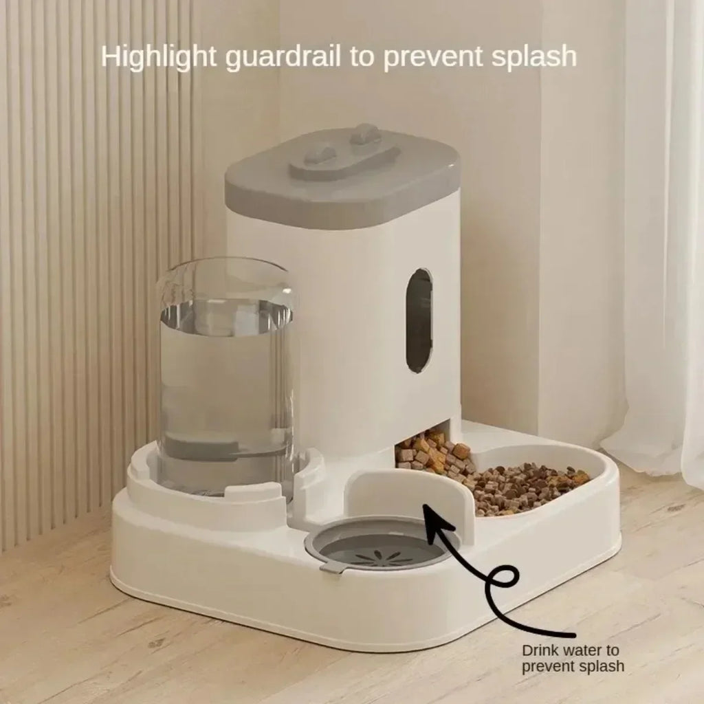 Comedero automático para perros y gatos con bebedero, dispensador de comida de gran capacidad y accesorios para cachorros y mascotas.