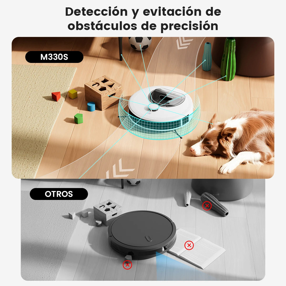 Robot aspirador Lefant M330 Pro M 330S y combinación MIP 5000 Pa dTOF LiDAR Navegación Alexa/Google/WiFi Ideal para T