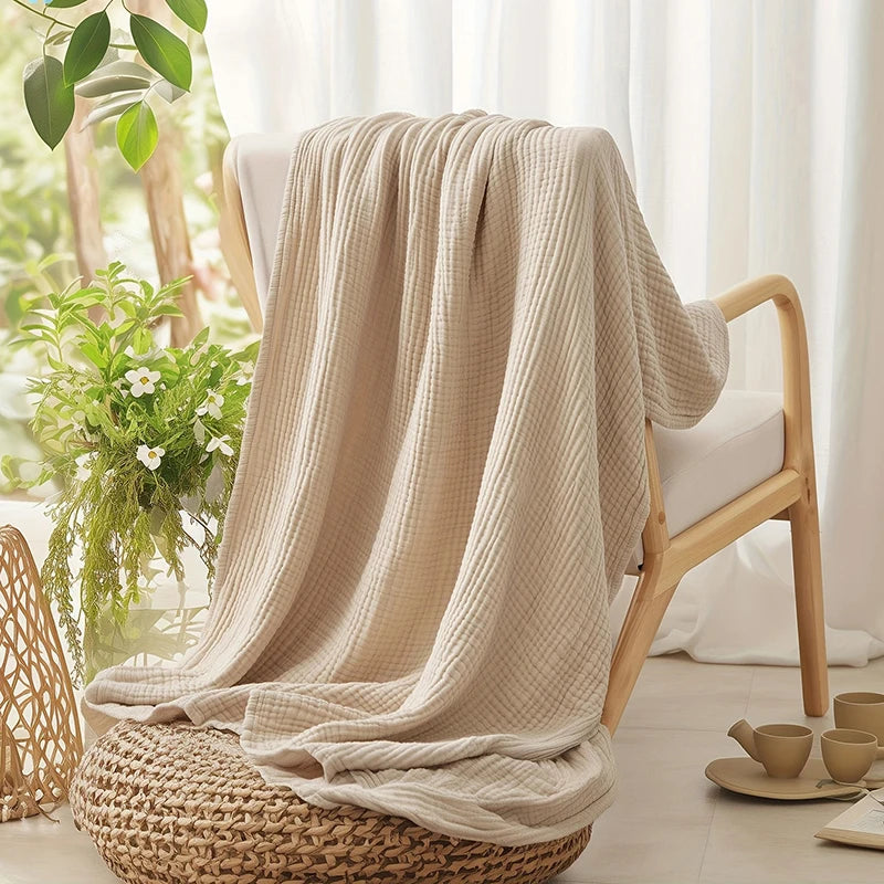 Manta Battilo 100% algodón muselina para sofá, 6 capas, transpirable, ligera, estilo bohemio, ideal para sofá cama, mantas grandes de verano.
