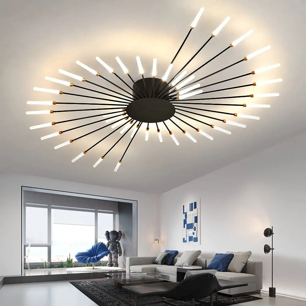 Lámpara de techo LED con forma de flor de diseño nórdico para comedor y sala de estar, iluminación Sputnik para decoración del hogar, cocina, dormitorio infantil, lámpara de araña