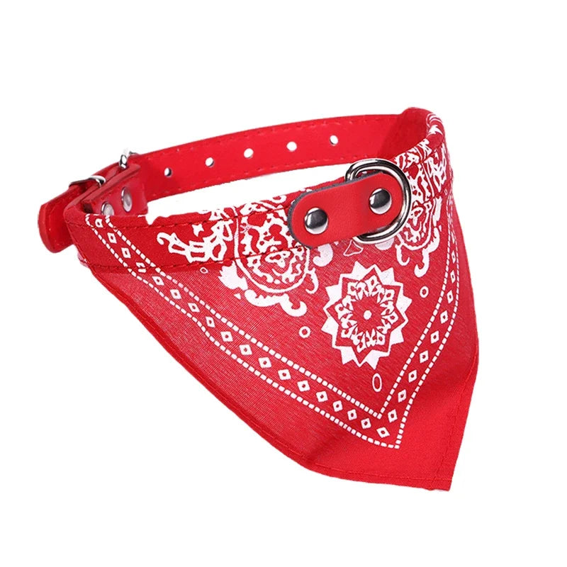 Collar PU para perros y gatos con bufanda para perros pequeños y medianos Chihuahua Corgi Cachorros Collares ajustables Suministros para mascotas accesorios para perros