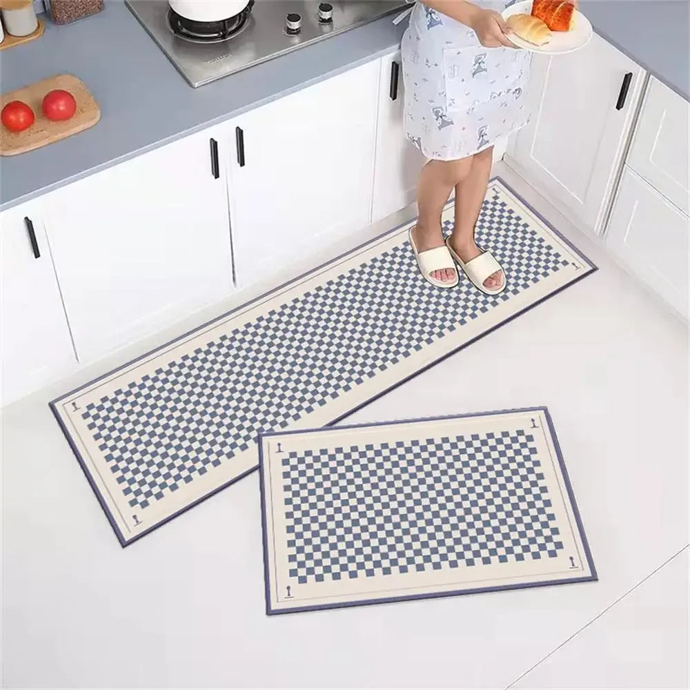 Alfombra para el suelo de la cocina, el dormitorio, la sala de estar, la mesita de noche, el pasillo, la alfombra suave lavable, antideslizante, el felpudo de entrada del baño.