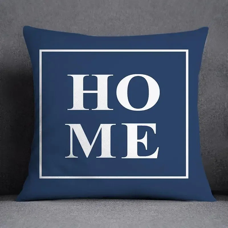 Funda de cojín de 45x45 cm con estampado geométrico, poliéster, azul grisáceo, funda de almohada para sofá, cojín decorativo, funda de almohada para el hogar