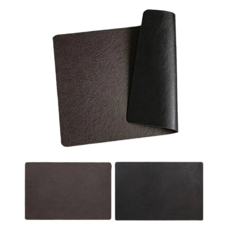 Manteles individuales de cuero de doble cara para cocina, manteles individuales resistentes al calor para mesa de comedor, posavasos, escurridor de platos