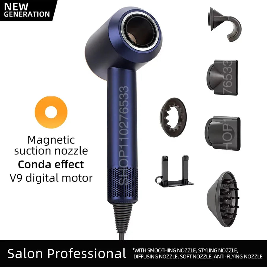 Secador de pelo iónico 5 en 1 con difusor. Aparatos profesionales para el cuidado del cabello. Secador de pelo sin aspas para peluquería femenina. Súper secador de pelo.