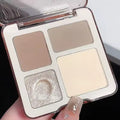 Paleta de contorno facial tridimensional de cuatro colores para iluminar y definir, cosméticos de contorno tridimensionales mate de larga duración.