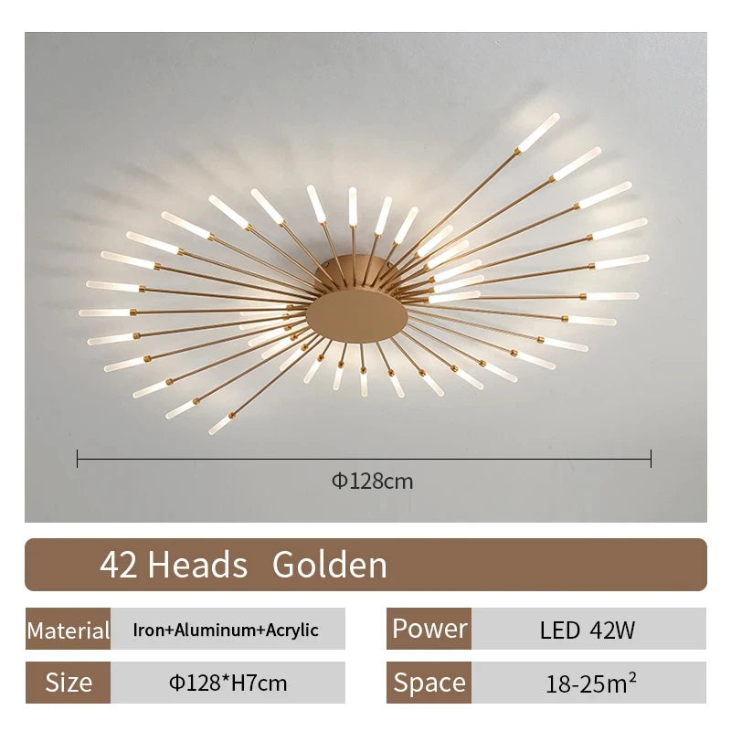 Lámpara de techo LED con forma de flor de diseño nórdico para comedor y sala de estar, iluminación Sputnik para decoración del hogar, cocina, dormitorio infantil, lámpara de araña