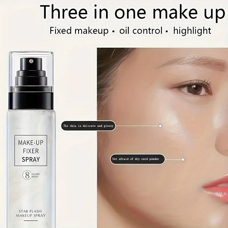 Spray fijador de maquillaje de 100 ml, spray fijador de maquillaje, spray fijador hidratante de larga duración con control de grasa, cosméticos para mujer.