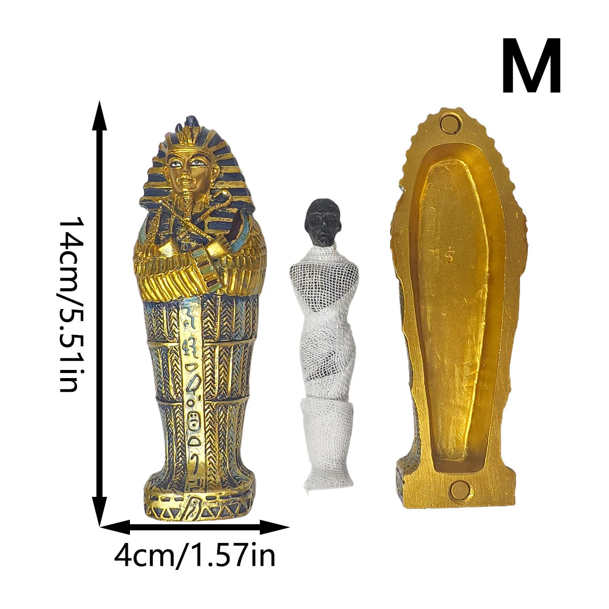 Adorno de momia del antiguo Egipto, ataúd de Tutankamón, artesanía del faraón, atracción turística de la misteriosa pirámide, recuerdo de viaje, decoración, regalo